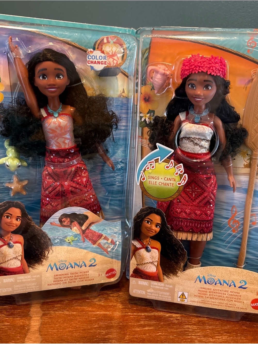 Disney Moana 2 Singing Doll with Red Outfit and Black Hair